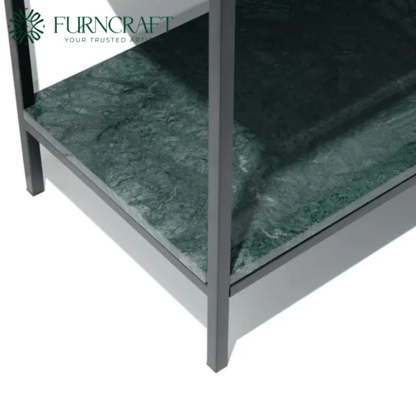 Azzurra Double Vanity Black Metal Green Marble