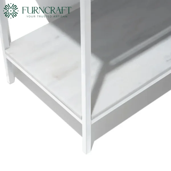 Azzurra Double Vanity White Metal White Marble