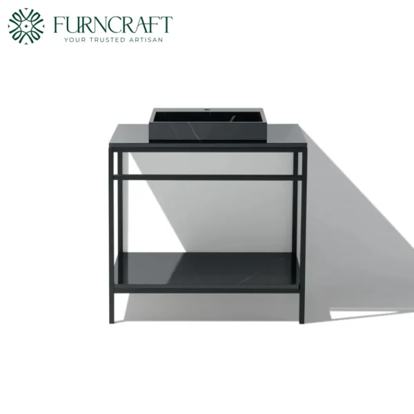 Azzurra Vanity Black Metal Black Marble