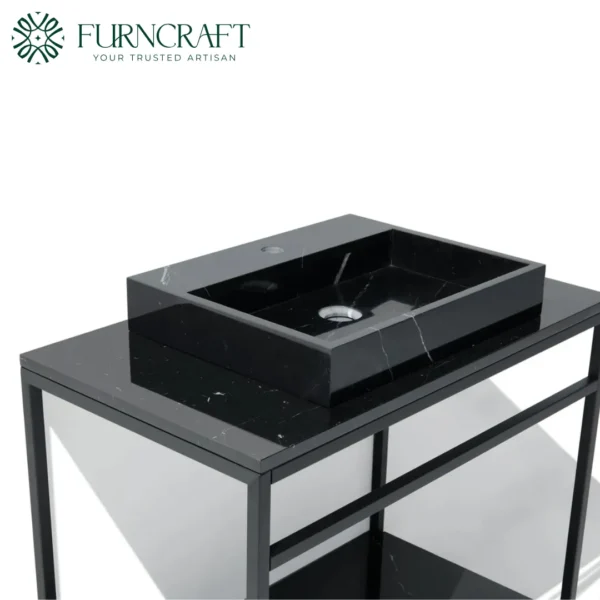 Azzurra Vanity Black Metal Black Marble