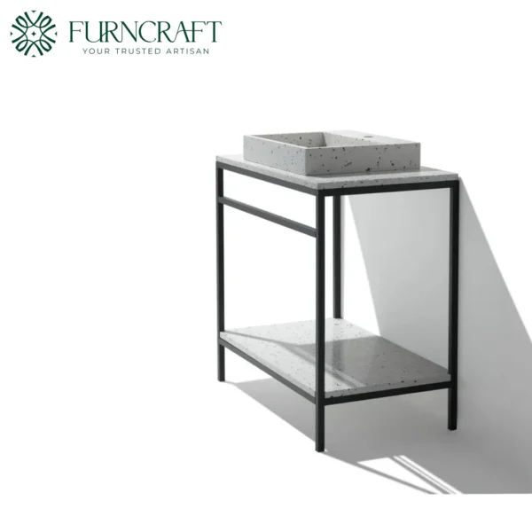 Azzurra Vanity Black Metal Bw Terrazzo