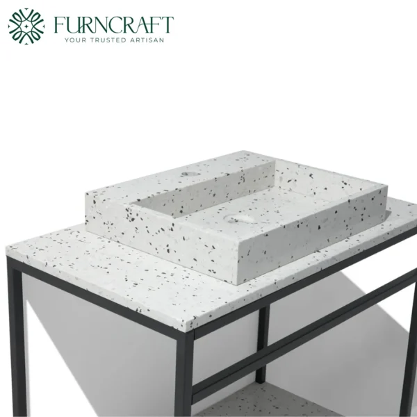 Azzurra Vanity Black Metal Bw Terrazzo