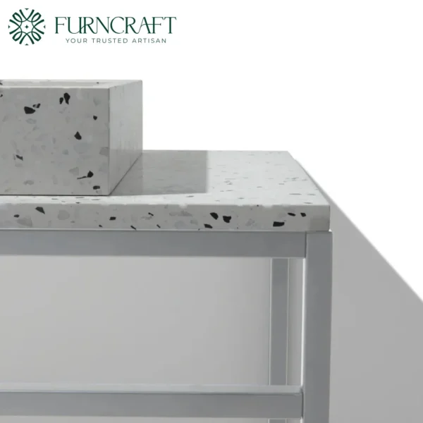 Azzurra Vanity White Metal Bw Terrazzo