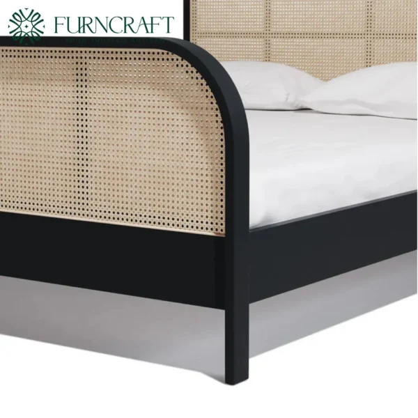 Cane Bed King Black