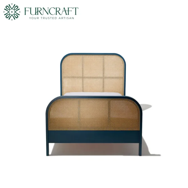 Cane Bed King Ocean Blue