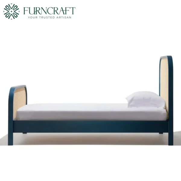 Cane Bed King Ocean Blue
