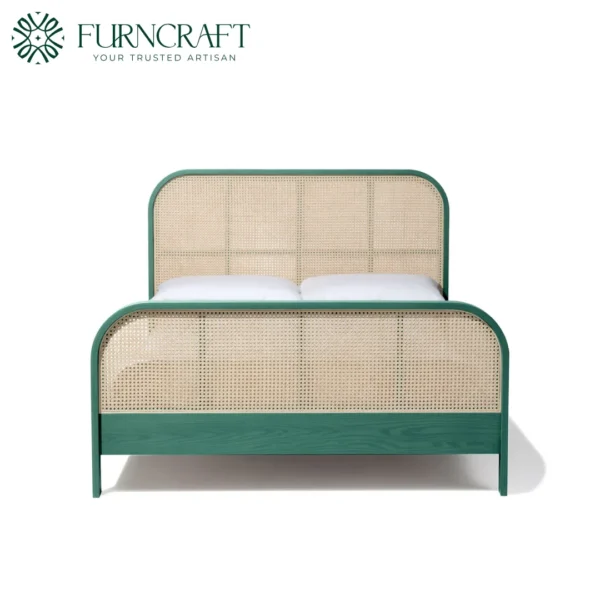 Cane Bed King Tropical Green