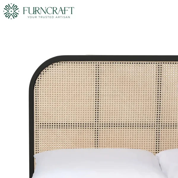 Cane Bed Queen Black