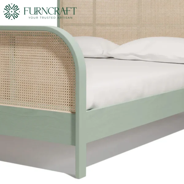 Cane Bed Queen Cactus Green
