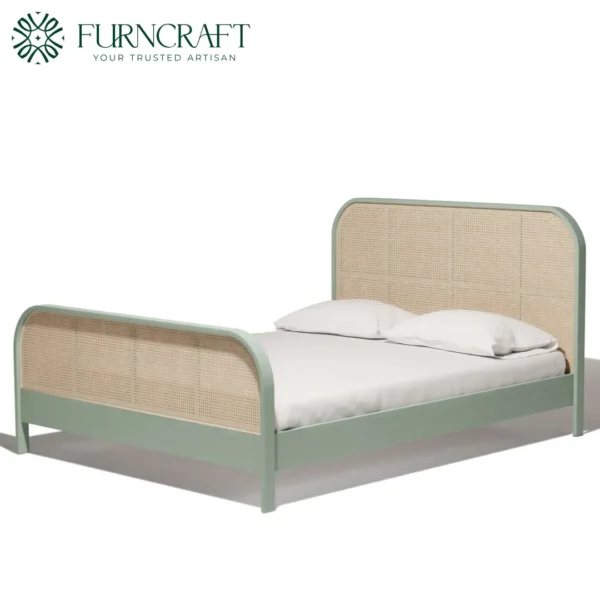 Cane Bed Queen Cactus Green