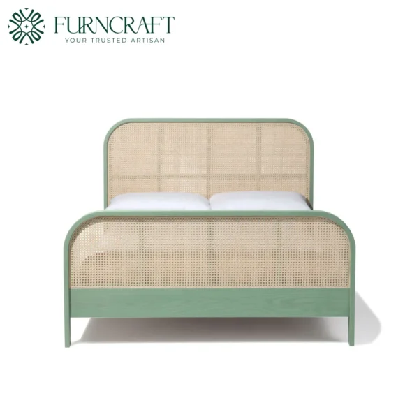 Cane Bed Queen Cactus Green