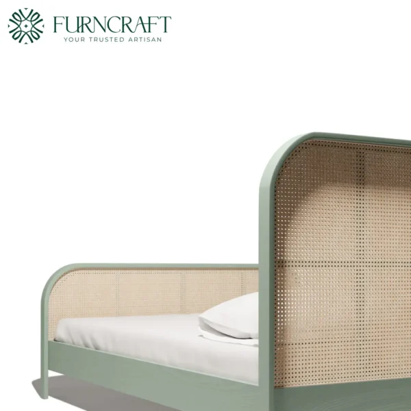 Cane Bed Queen Cactus Green