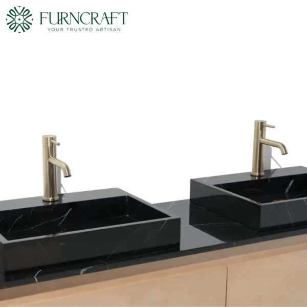 Capri Double Vanity Black Marble