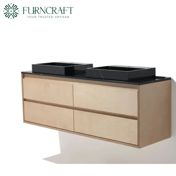 Capri Double Vanity Black Marble