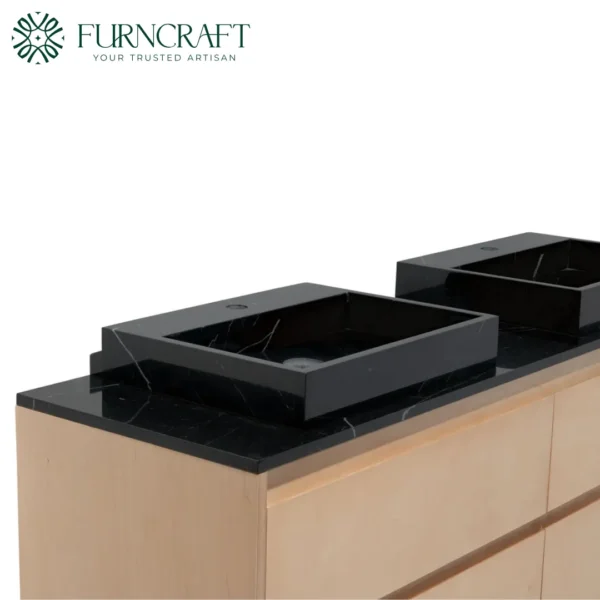Capri Double Vanity Black Marble