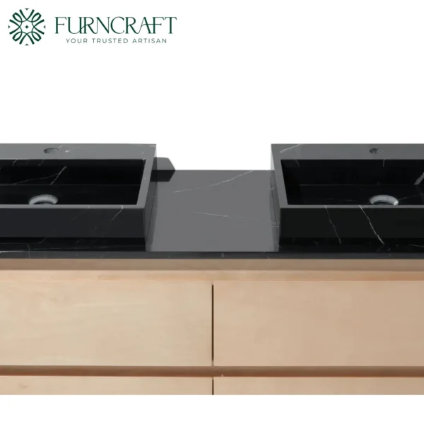 Capri Double Vanity Black Marble