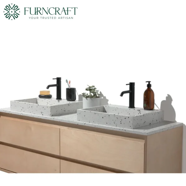 Capri Double Vanity B&Amp;W Terrazzo