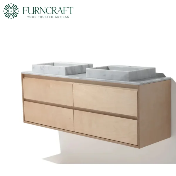 Capri Double Vanity White Marble