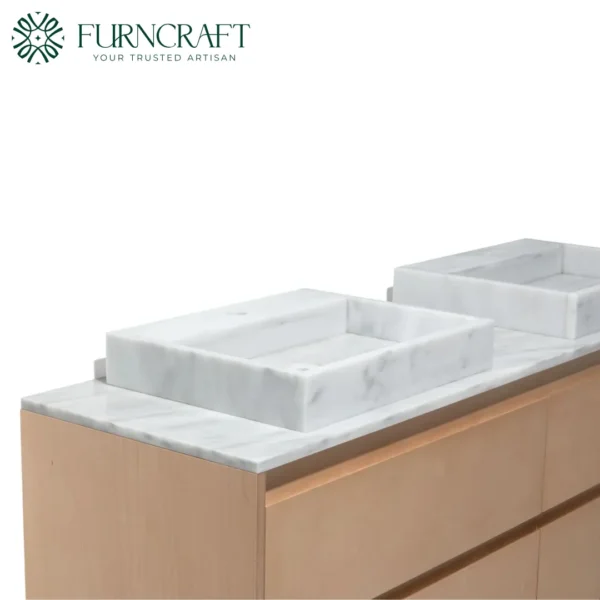 Capri Double Vanity White Marble