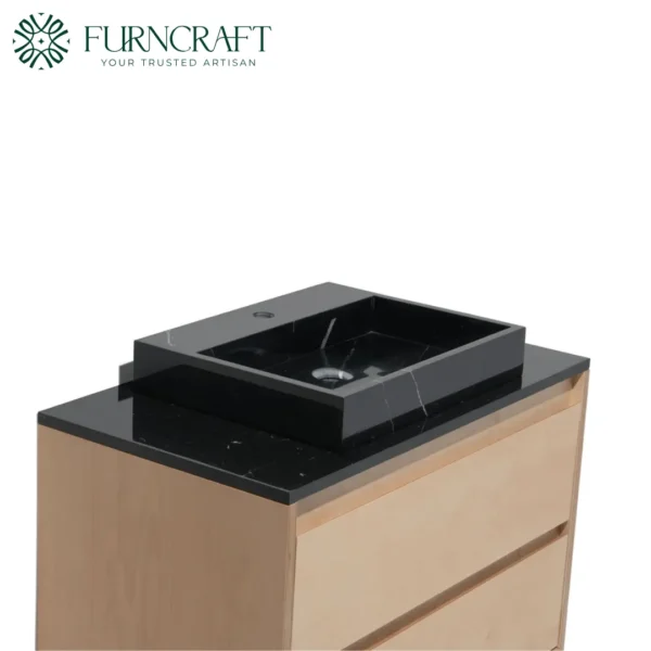 Capri Vanity Birch Black Marble