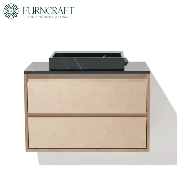 Capri Vanity Birch Black Marble