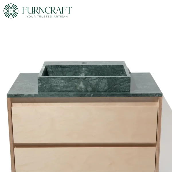 Capri Vanity Birch Green Marble