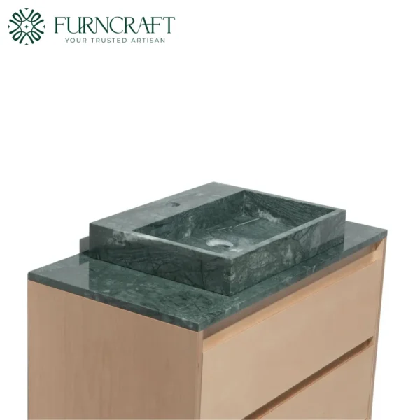 Capri Vanity Birch Green Marble