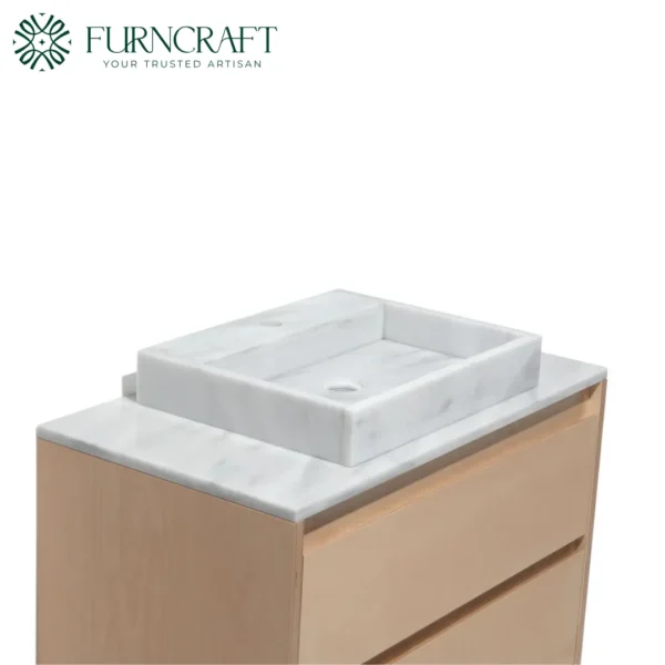Capri Vanity Birch White Marble