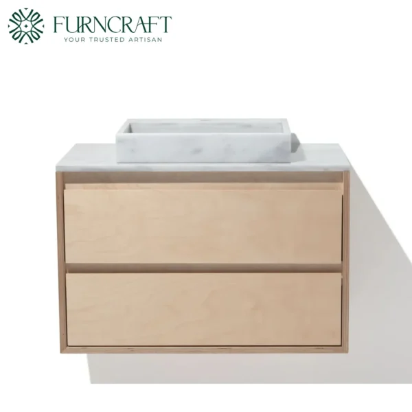 Capri Vanity Birch White Marble