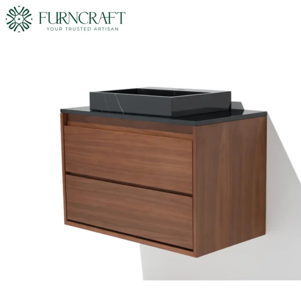 Capri Vanity Walnut Black Marble