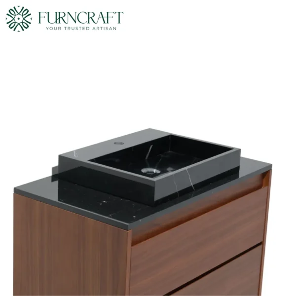 Capri Vanity Walnut Black Marble