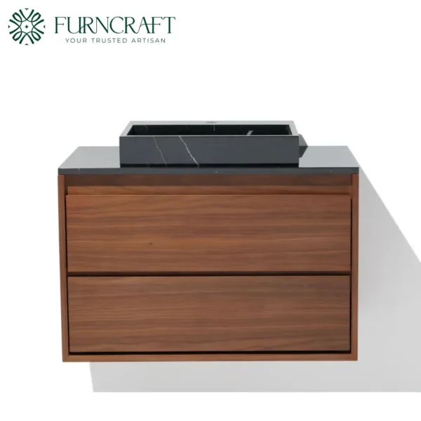 Capri Vanity Walnut Black Marble