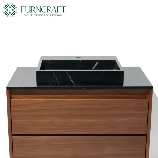 Capri Vanity Walnut Black Marble