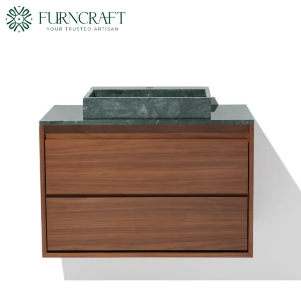 Capri Vanity Walnut Green Marble