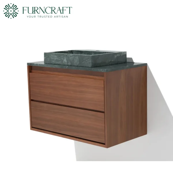 Capri Vanity Walnut Green Marble
