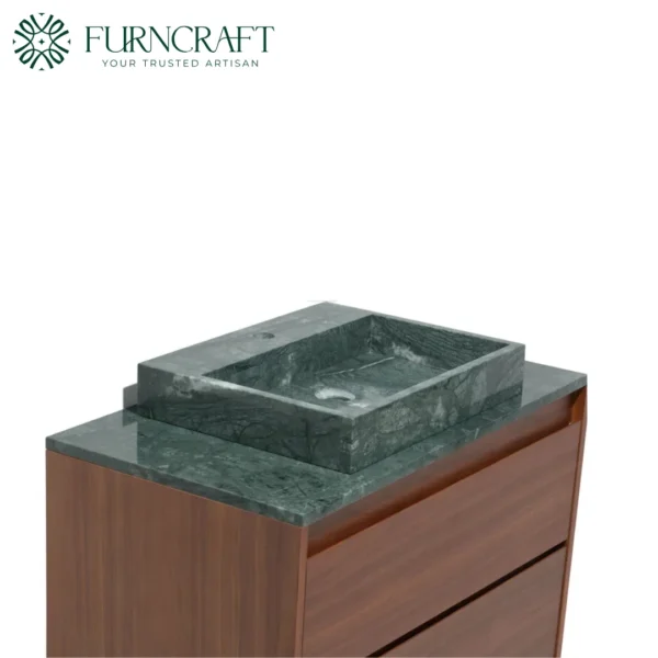 Capri Vanity Walnut Green Marble