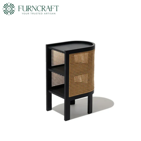 Cane Nightstand Black