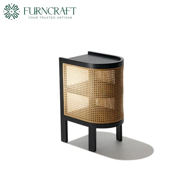 Cane Nightstand Black