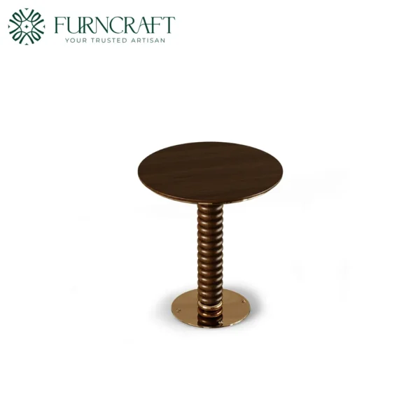 Bar Table Gordon, Luxury Bar Table, Dark Wood Table, Spiral Turned Table, Polished Metal Base, Indonesian Luxury Furniture, Modern Bar Table, Elegant Bar Table, Value For Money Bar Table, Premium Bar Table