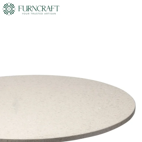 Piazza Dining Table White Base Tan Top