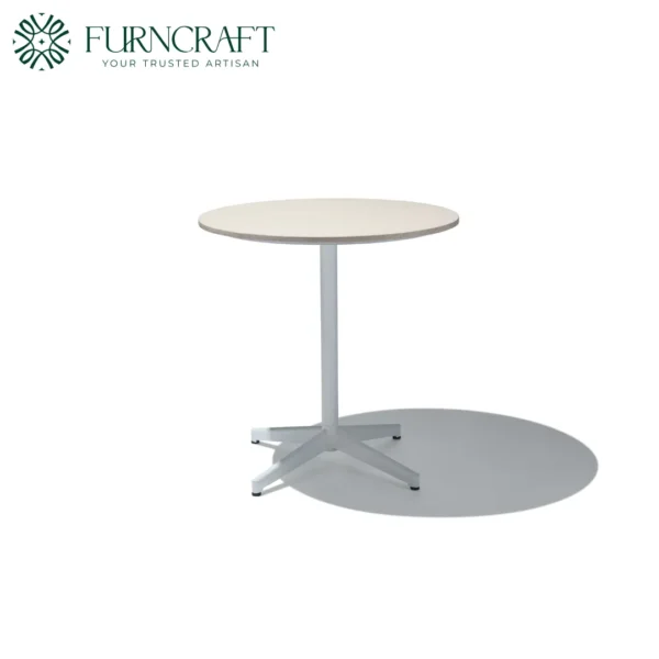 Piazza Dining Table White Base Tan Top