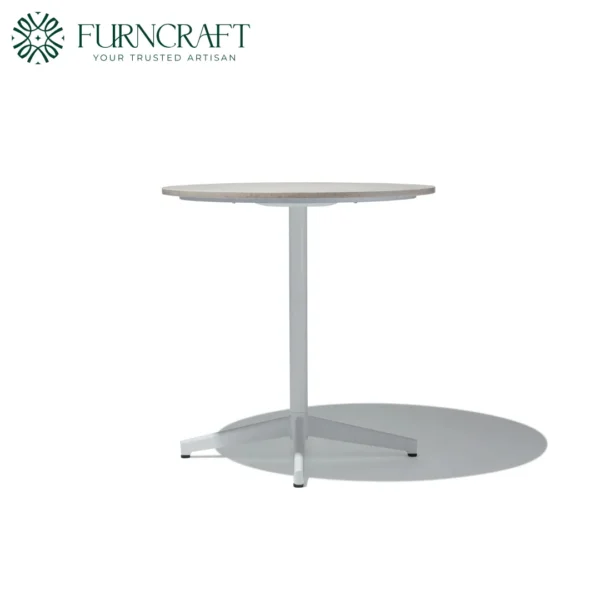 Piazza Dining Table White Base Tan Top