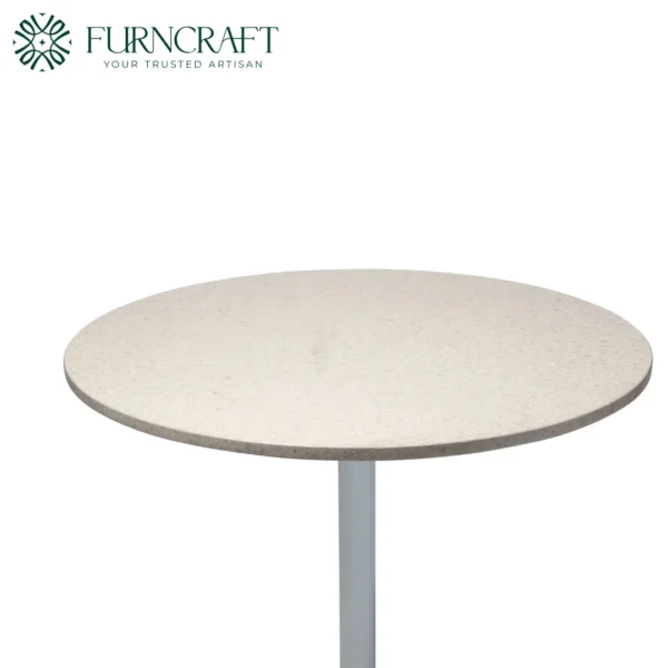 Piazza Dining Table White Base Tan Top