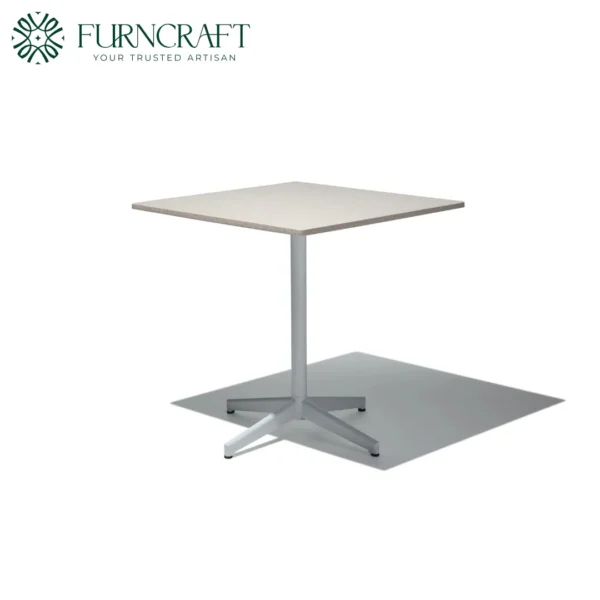 Quadrata Dining Table White Base Tan Top 24