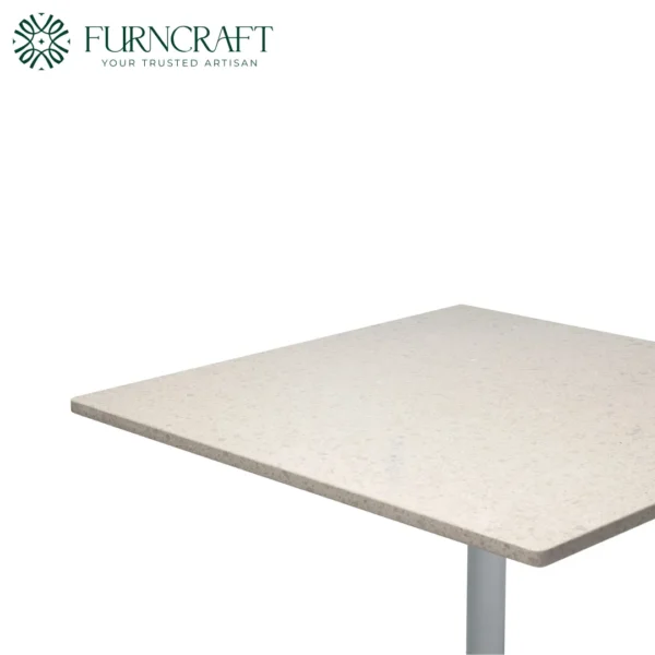 Quadrata Dining Table White Base Tan Top 24