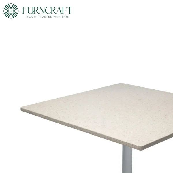 Quadrata Table White Base Tan Top 30