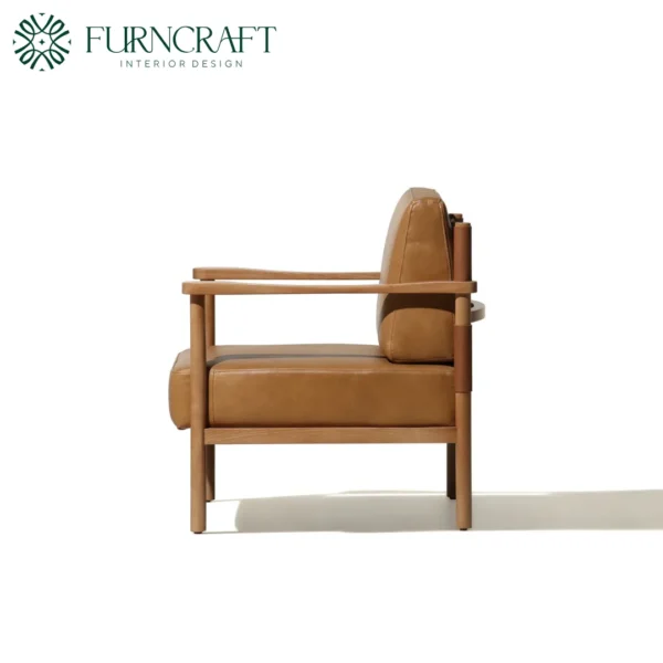 Barcelona Occasional Lounge Chair Midnight Brown Leather - Image 3
