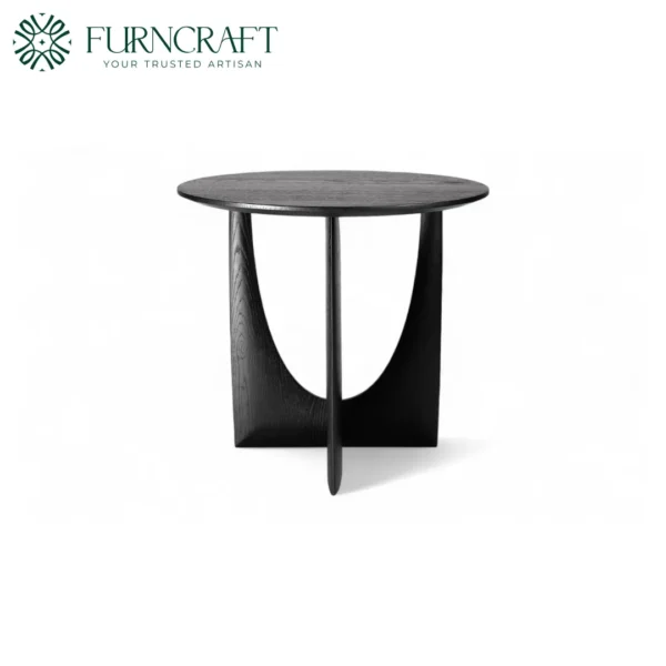 Geometric Side Table Black Oak