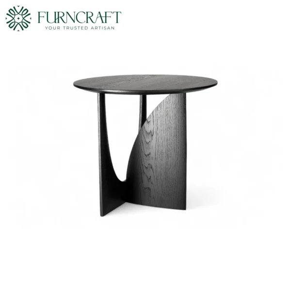 Geometric Side Table Black Oak