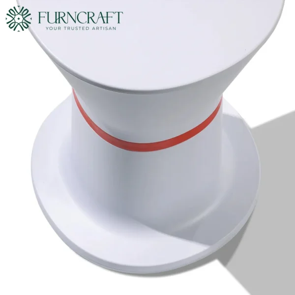 Paheko Side Table White Red Line